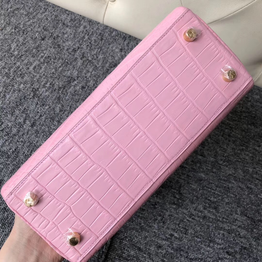 Hong Kong Hermes Kelly 25cm 5P Pink 櫻花粉 Matte nilo crocodile 尼羅鱷