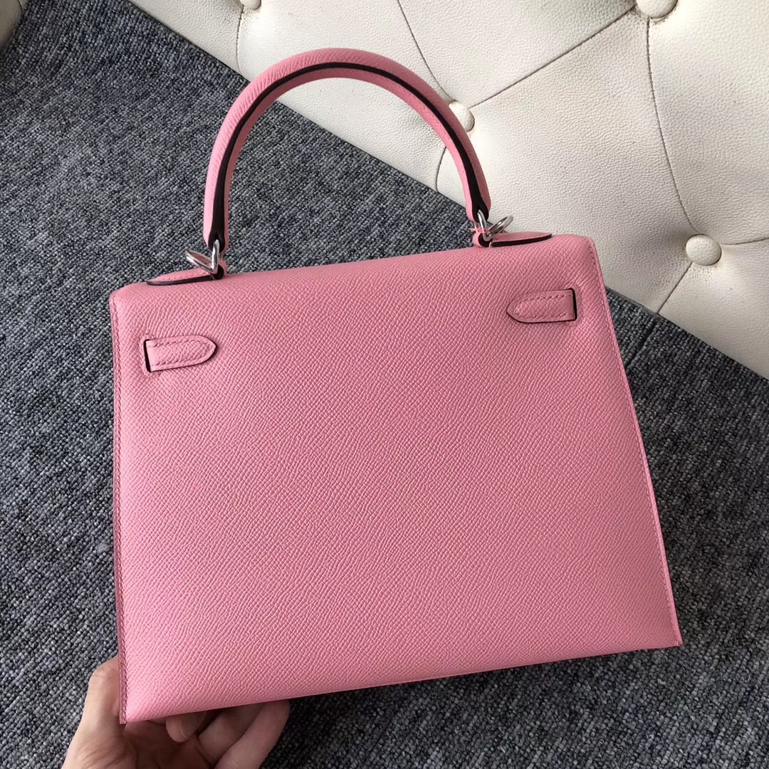 香港九龍城區愛馬仕 Hong Kong Hermes Kelly 25cm 1Q奶昔粉 Rose Confetti