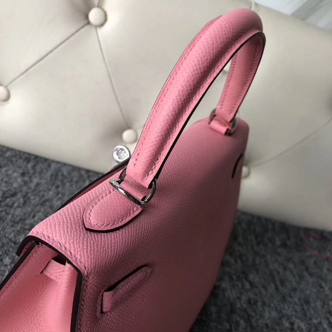 香港九龍城區愛馬仕 Hong Kong Hermes Kelly 25cm 1Q奶昔粉 Rose Confetti