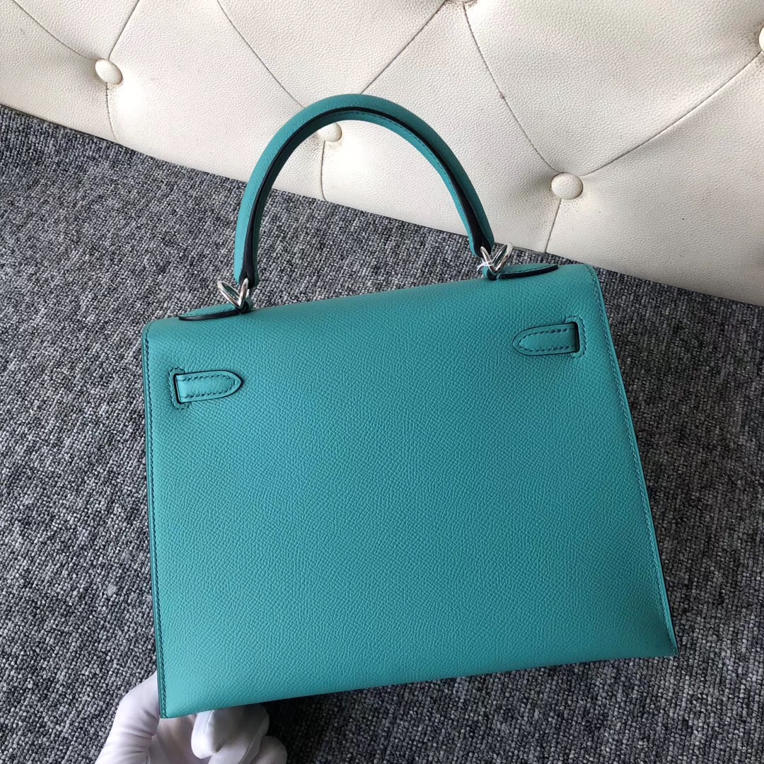 香港黃大仙區愛馬仕 Hong Kong Hermes Kelly 25cm 7F孔雀藍 Blue Paon