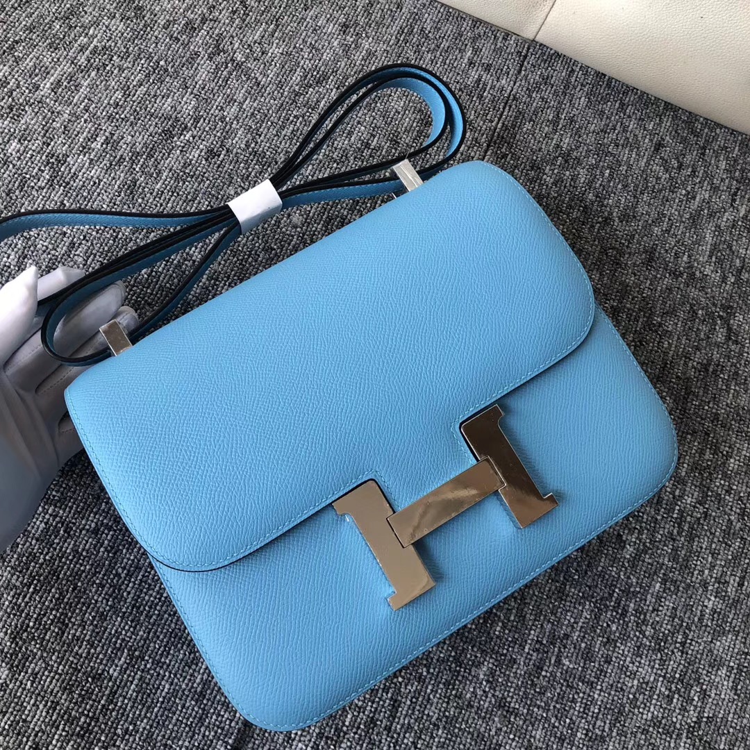 Singapore Hermes Constance 24cm P3北方藍 Blue de nord Epsom