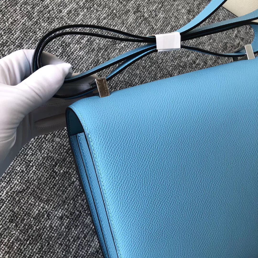 Singapore Hermes Constance 24cm P3北方藍 Blue de nord Epsom