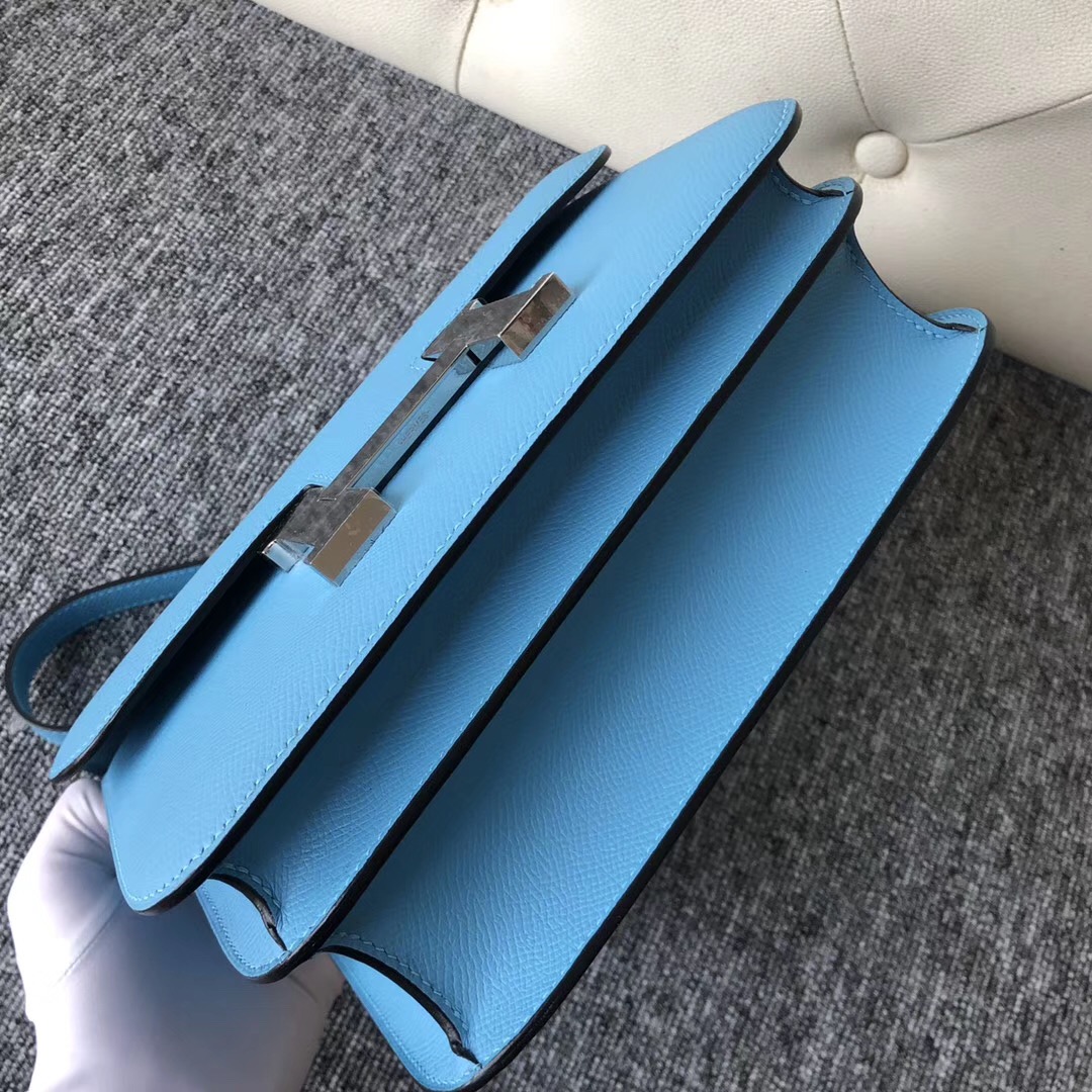 Singapore Hermes Constance 24cm P3北方藍 Blue de nord Epsom