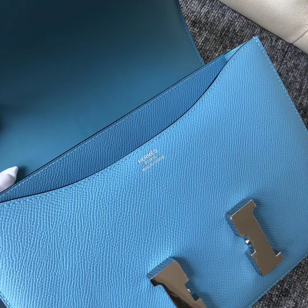 Singapore Hermes Constance 24cm P3北方藍 Blue de nord Epsom