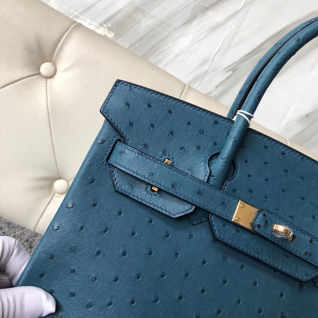 沙田區 荃灣區愛馬仕 Hong Kong Hermes Birkin 30cm 7C珊瑚藍 Ostrich