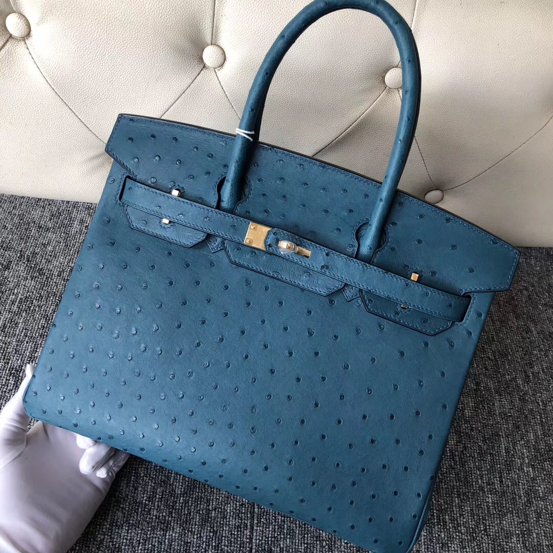 沙田區 荃灣區愛馬仕 Hong Kong Hermes Birkin 30cm 7C珊瑚藍 Ostrich