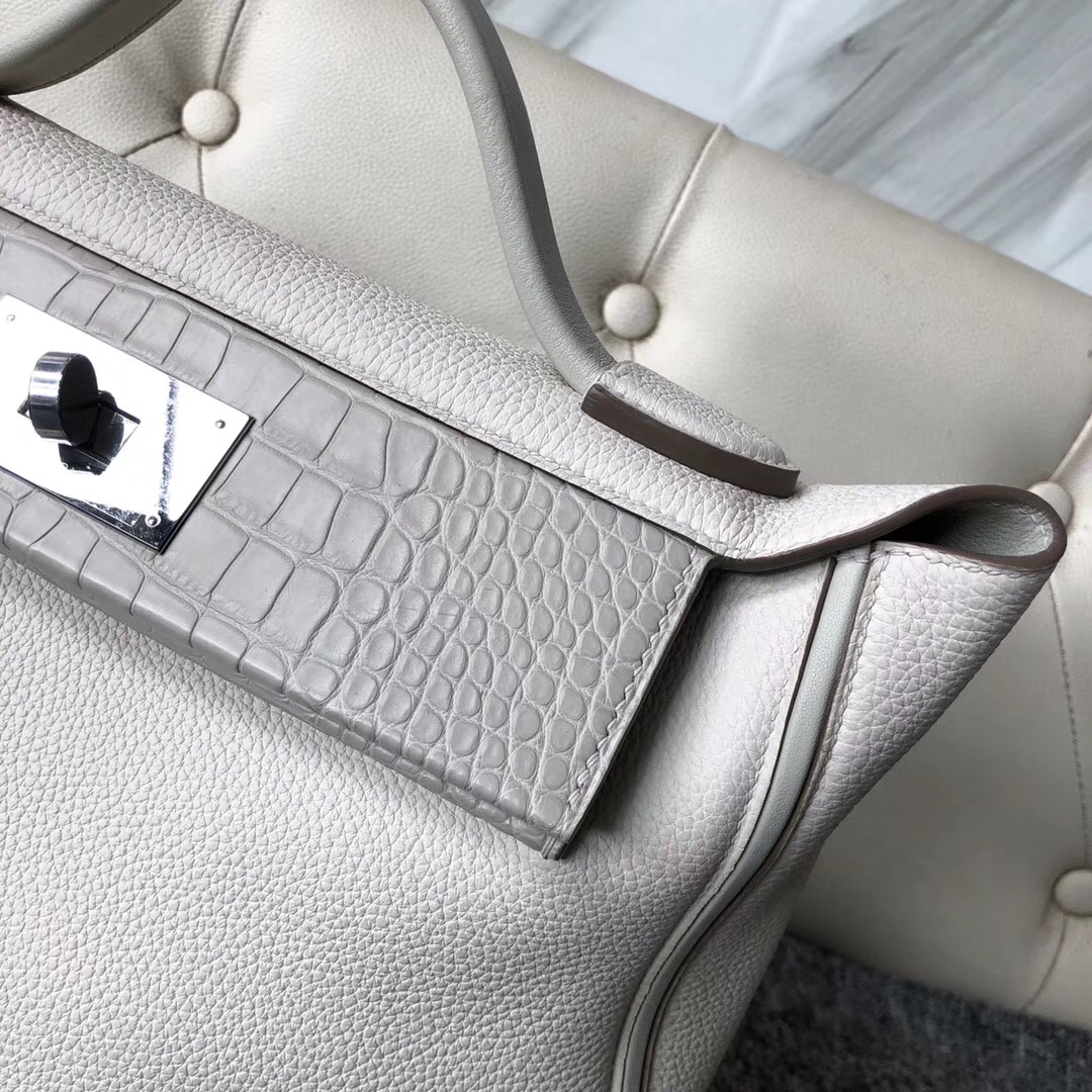 Hong Kong Hermes Kelly 24/24 Maurice 8L奶油白 Beton / CK80 Pearl Grey珍珠灰