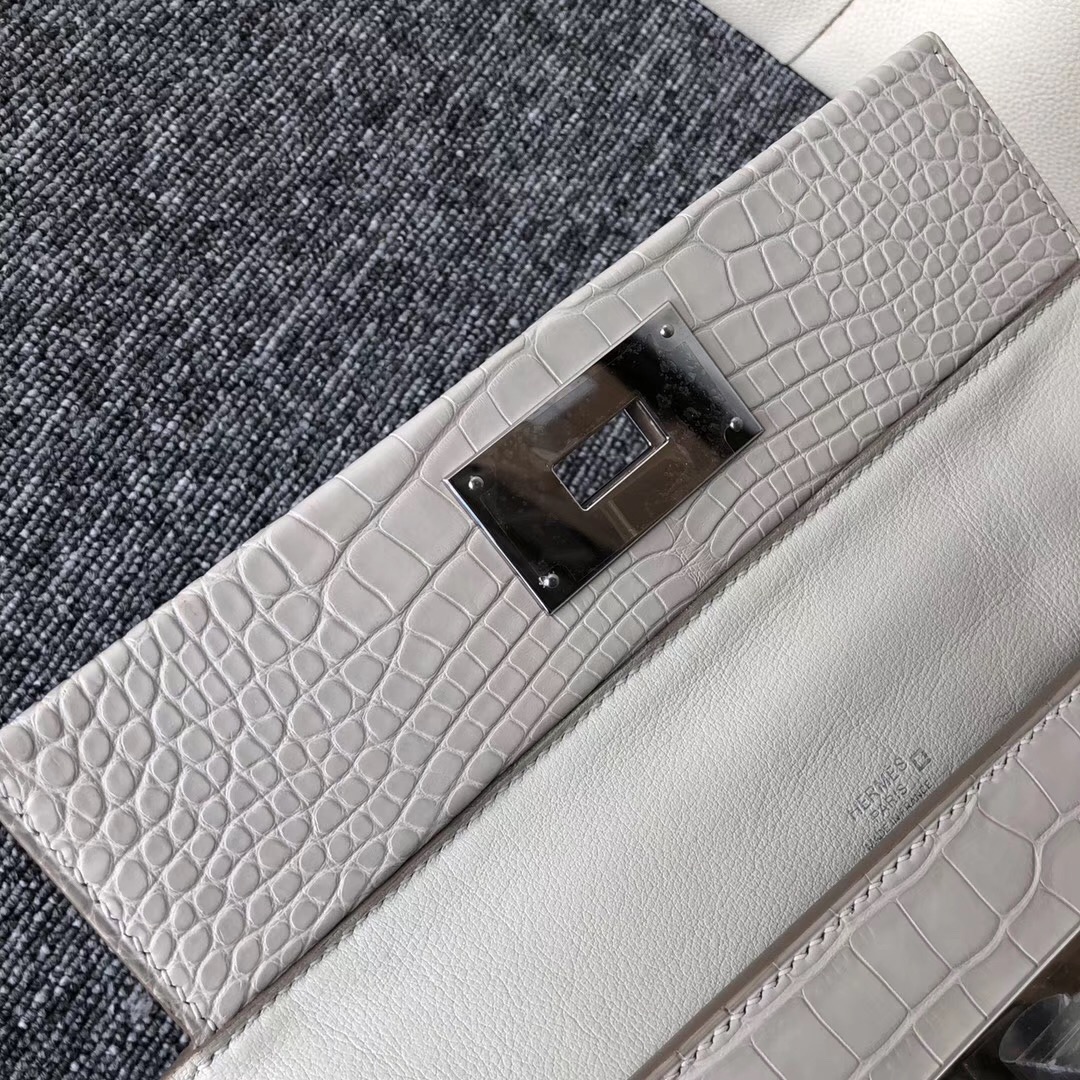 Hong Kong Hermes Kelly 24/24 Maurice 8L奶油白 Beton / CK80 Pearl Grey珍珠灰