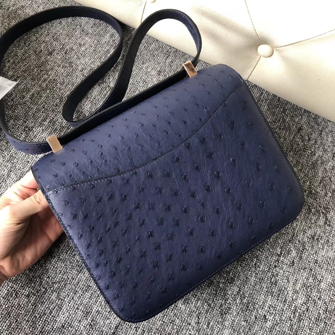 Taiwan Hermes Constance 24cm CK73寶石藍 Blue Sapphire 玫瑰金扣