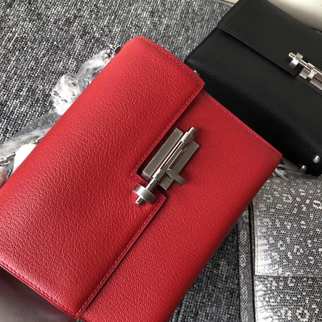 Hong Kong Hermes Verrou 17.5cm Chevre Q5國旗紅 Rouge Casaque