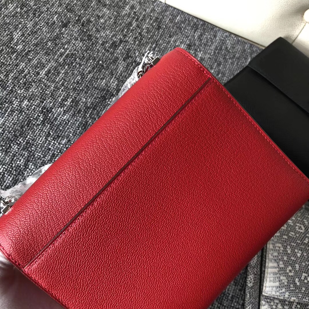 Hong Kong Hermes Verrou 17.5cm Chevre Q5國旗紅 Rouge Casaque