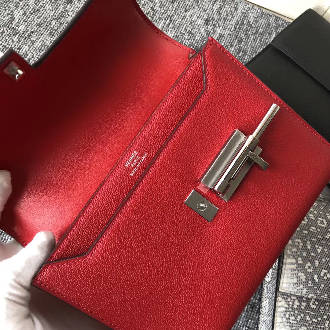 Hong Kong Hermes Verrou 17.5cm Chevre Q5國旗紅 Rouge Casaque