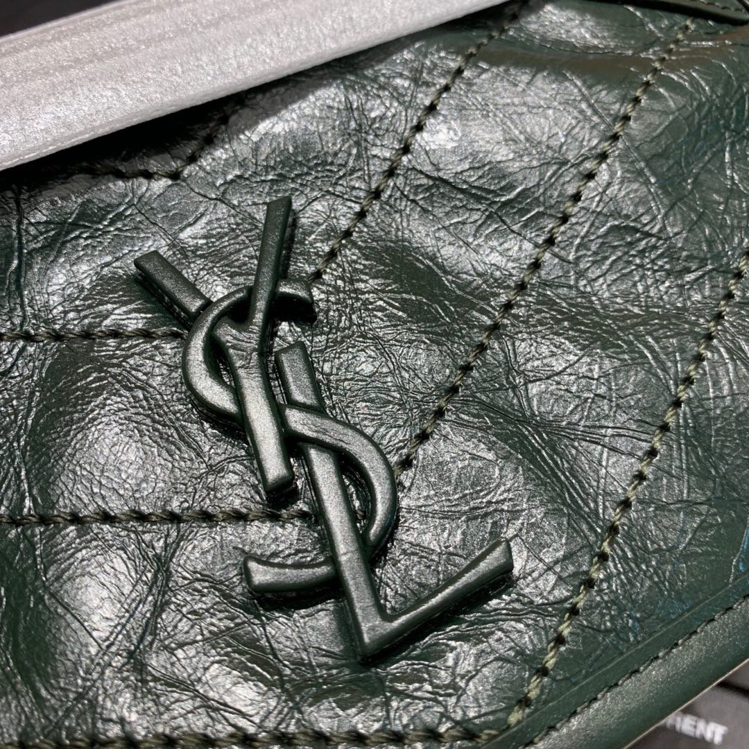 YSL NIKI MEDIUM BAG IN CRINKLED VINTAGE LEATHER