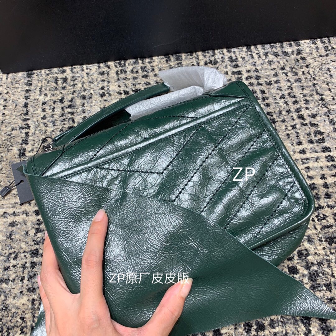 YSL NIKI MEDIUM BAG IN CRINKLED VINTAGE LEATHER