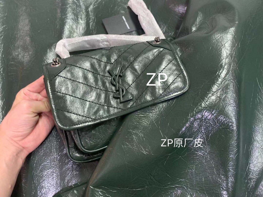 Saint Laurent YSL NIKI BABY IN CRINKLED VINTAGE LEATHER