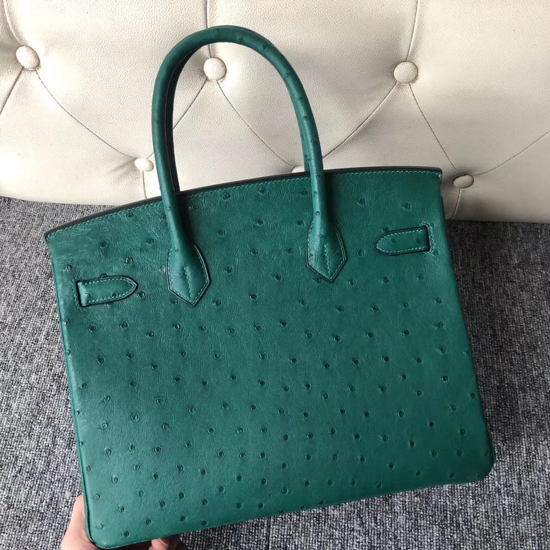 California, USA Hermes Birkin 30cm U4絲絨綠 Vert Verigo Ostrich-Hermes birkin kelly bag