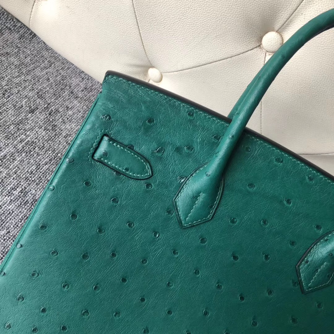 California, USA Hermes Birkin 30cm U4絲絨綠 Vert Verigo Ostrich