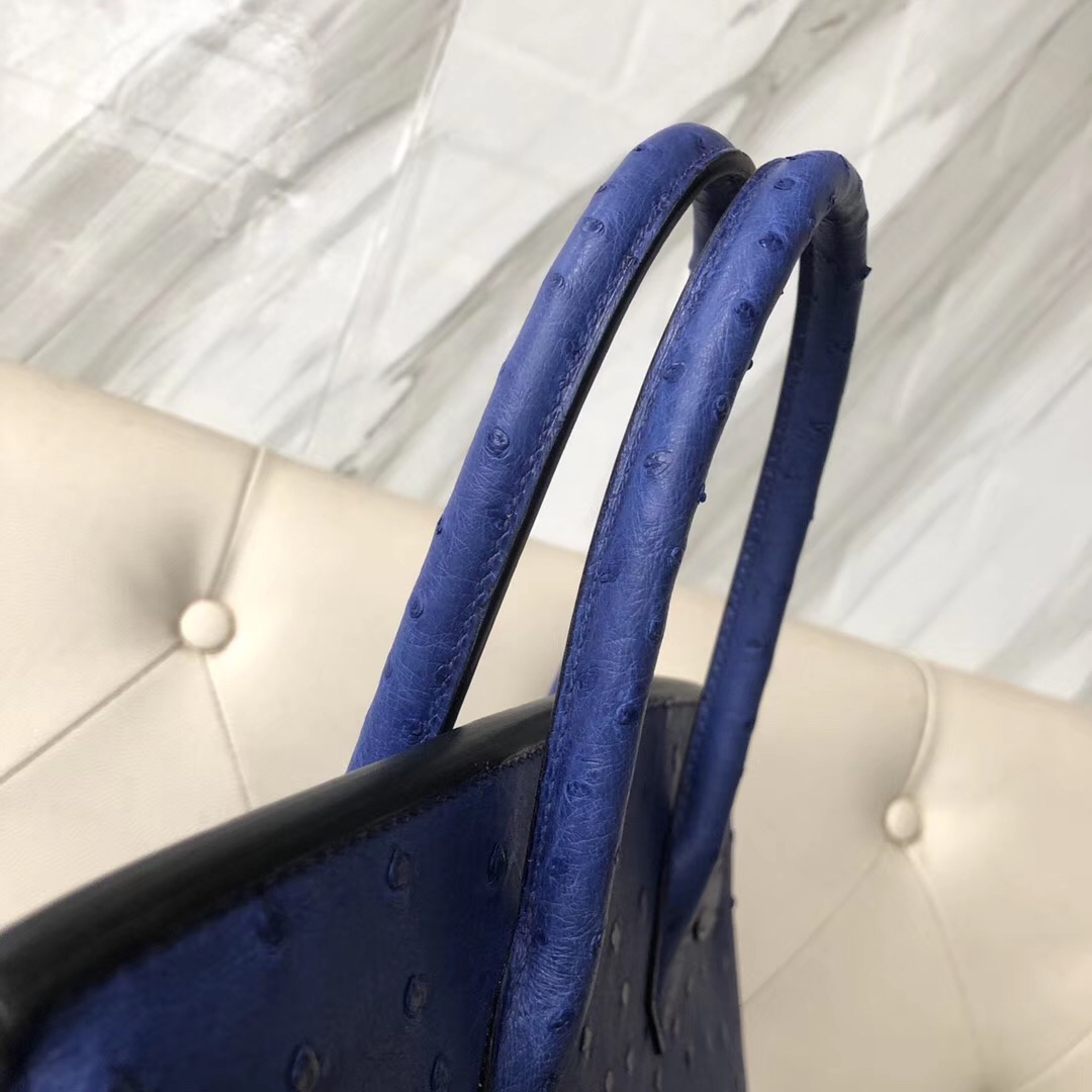 美國紐約愛馬仕鉑金包定制 New York, USA Hermes Birkin 30cm 摩登藍 Ostrich