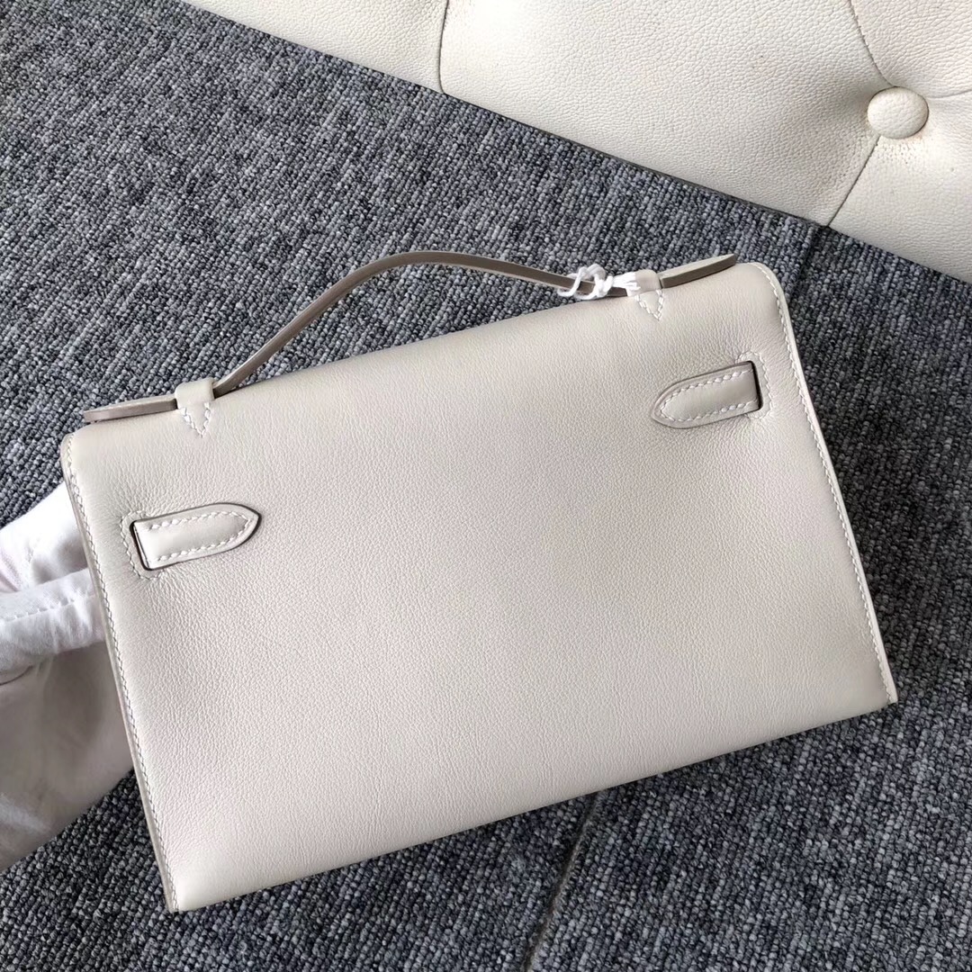 new jersey USA Hermes Mini Kelly Pochette 22cm CK10 Craie 奶昔白 Swift