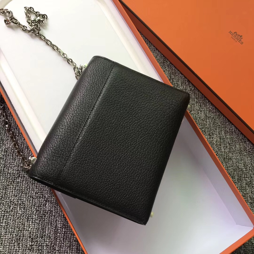 new jersey USA Hermes Verrou 17.5cm Chevre CK89黑色 Noir