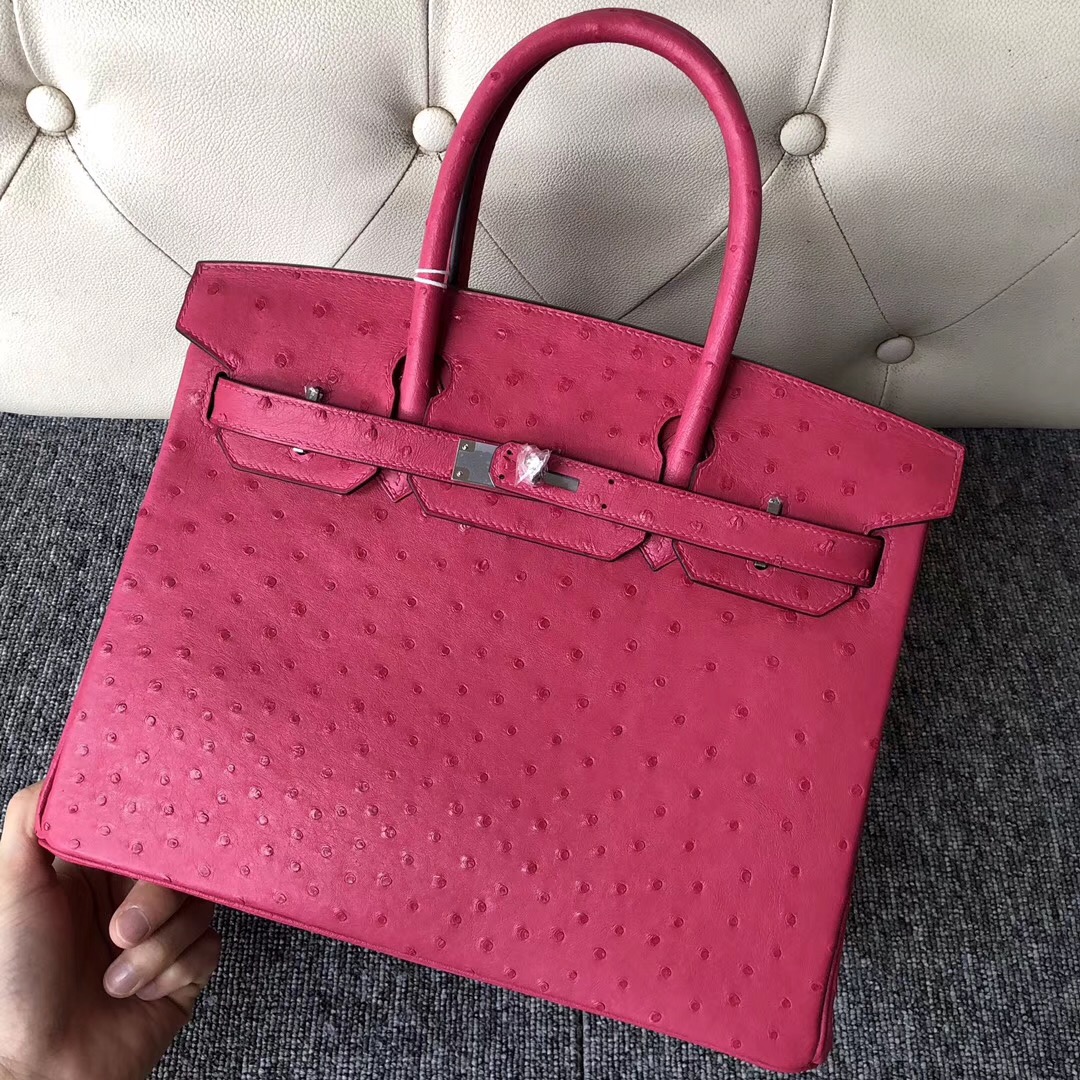 Calgary Canada Hermes Birkin 30cm E5 Rose Tyrien 桃紅色 Ostrich