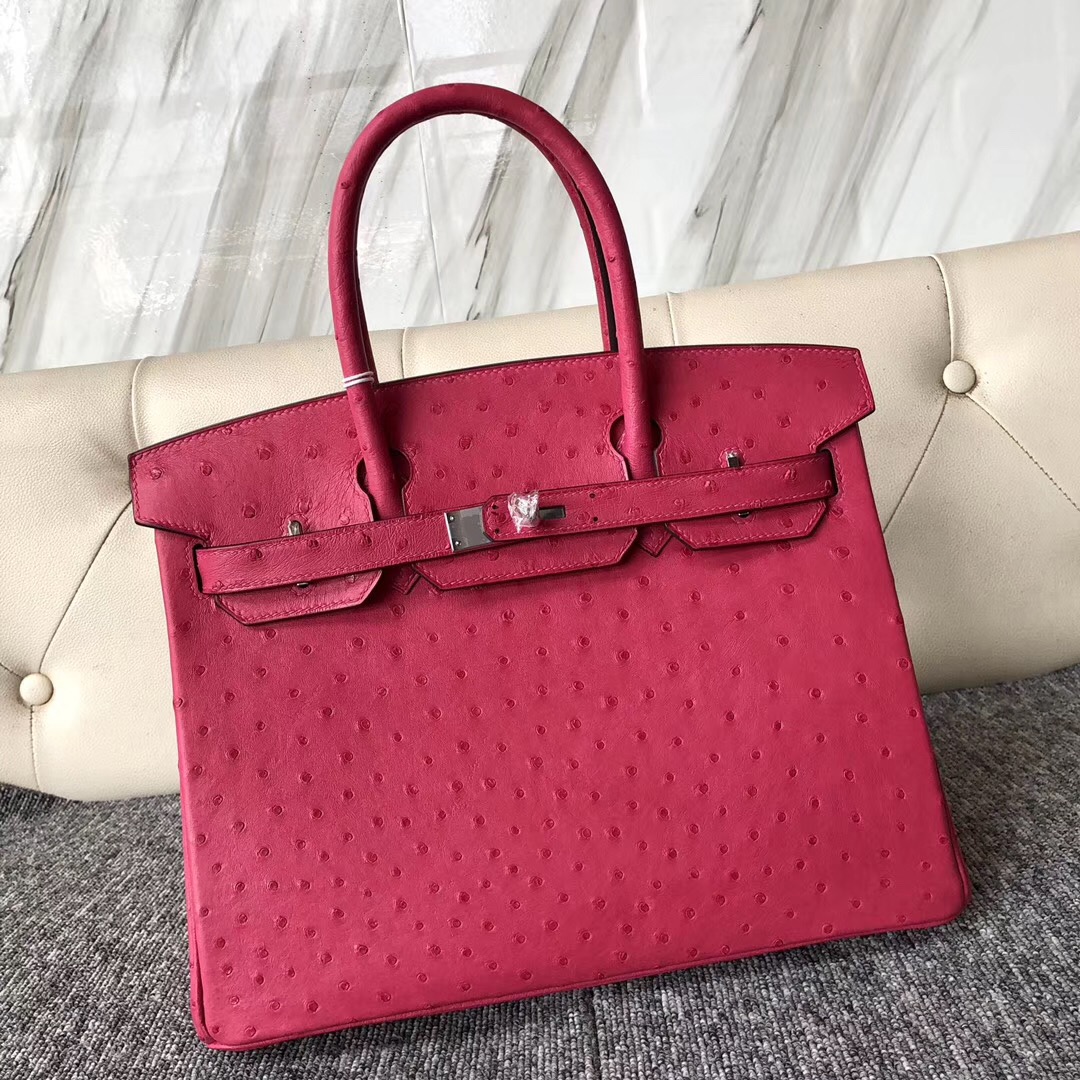 Calgary Canada Hermes Birkin 30cm E5 Rose Tyrien 桃紅色 Ostrich