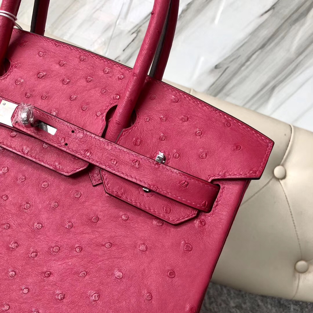 Calgary Canada Hermes Birkin 30cm E5 Rose Tyrien 桃紅色 Ostrich