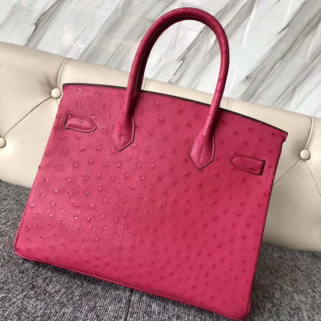 Calgary Canada Hermes Birkin 30cm E5 Rose Tyrien 桃紅色 Ostrich