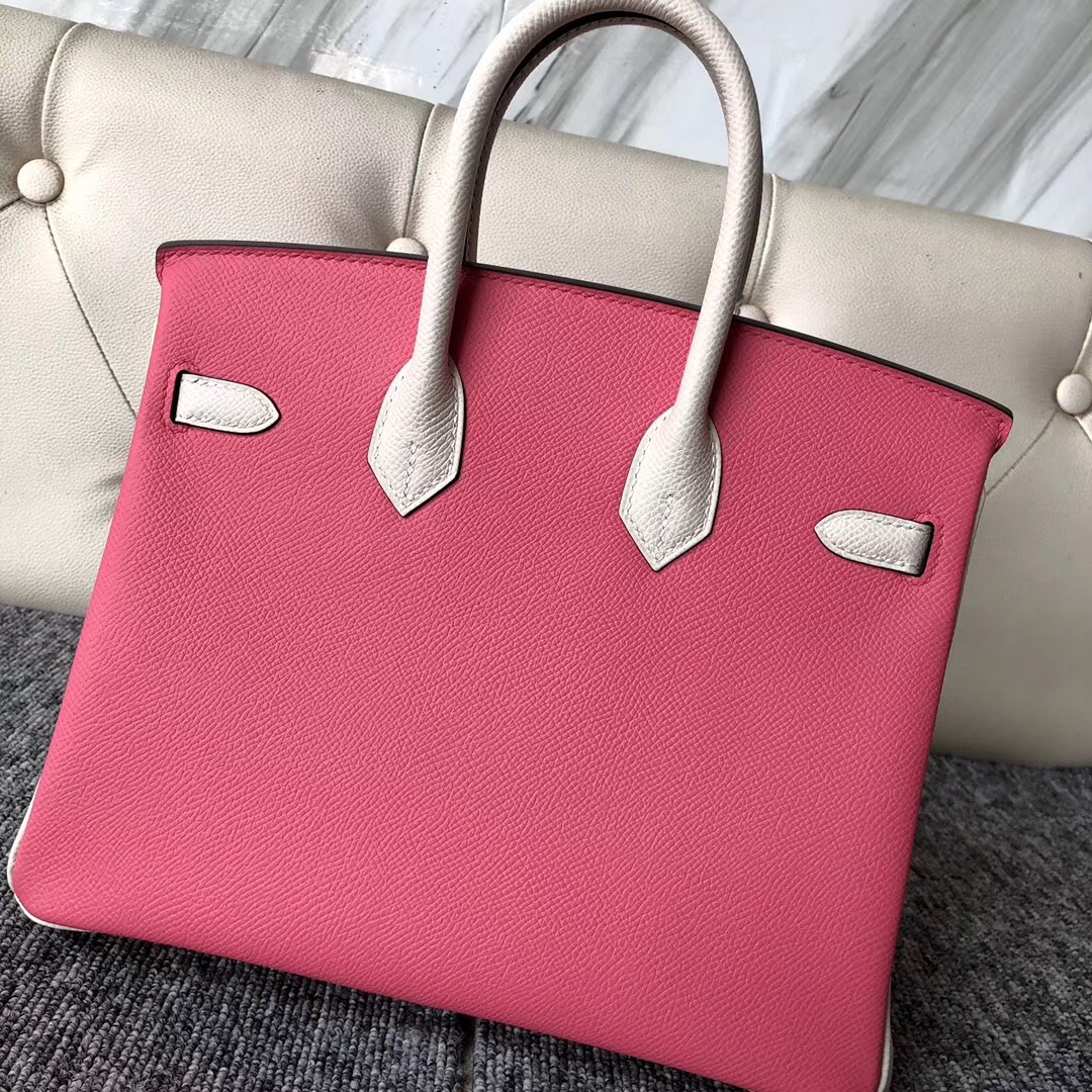 美國新澤西州愛馬仕鉑金包 USA Hermes Birkin 25cm 8W Rose azalee CK10 Craie