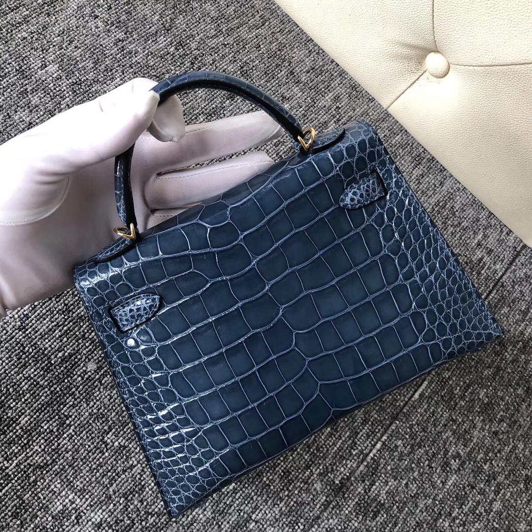 愛馬仕包包經典款圖片 Singapore Hermes Kelly mini Ⅱ N7風暴藍 Blue Tempete