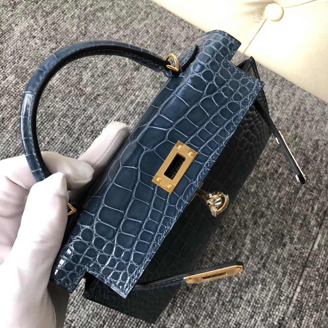 愛馬仕包包經典款圖片 Singapore Hermes Kelly mini Ⅱ N7風暴藍 Blue Tempete