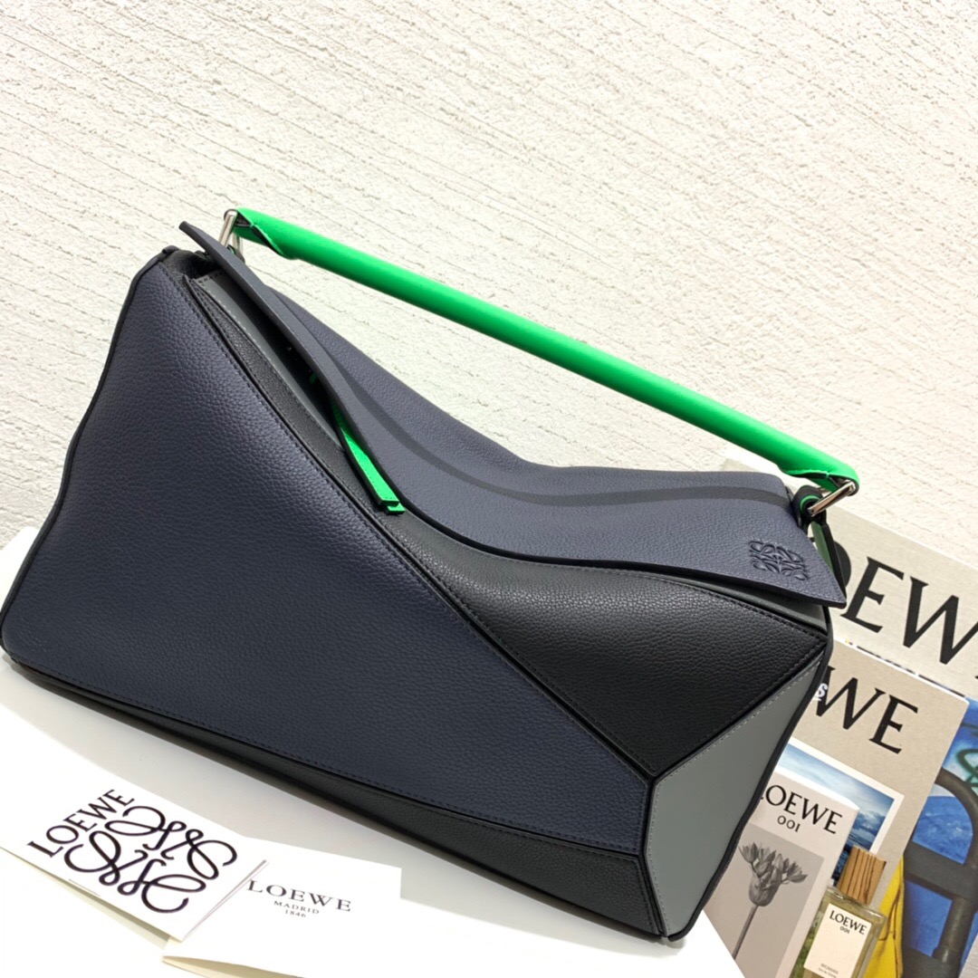 臺灣羅意威官網 LOEWE 大號 Puzzle Large Bag Deep Blue/Green