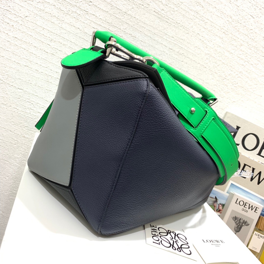 臺灣羅意威官網 LOEWE 大號 Puzzle Large Bag Deep Blue/Green