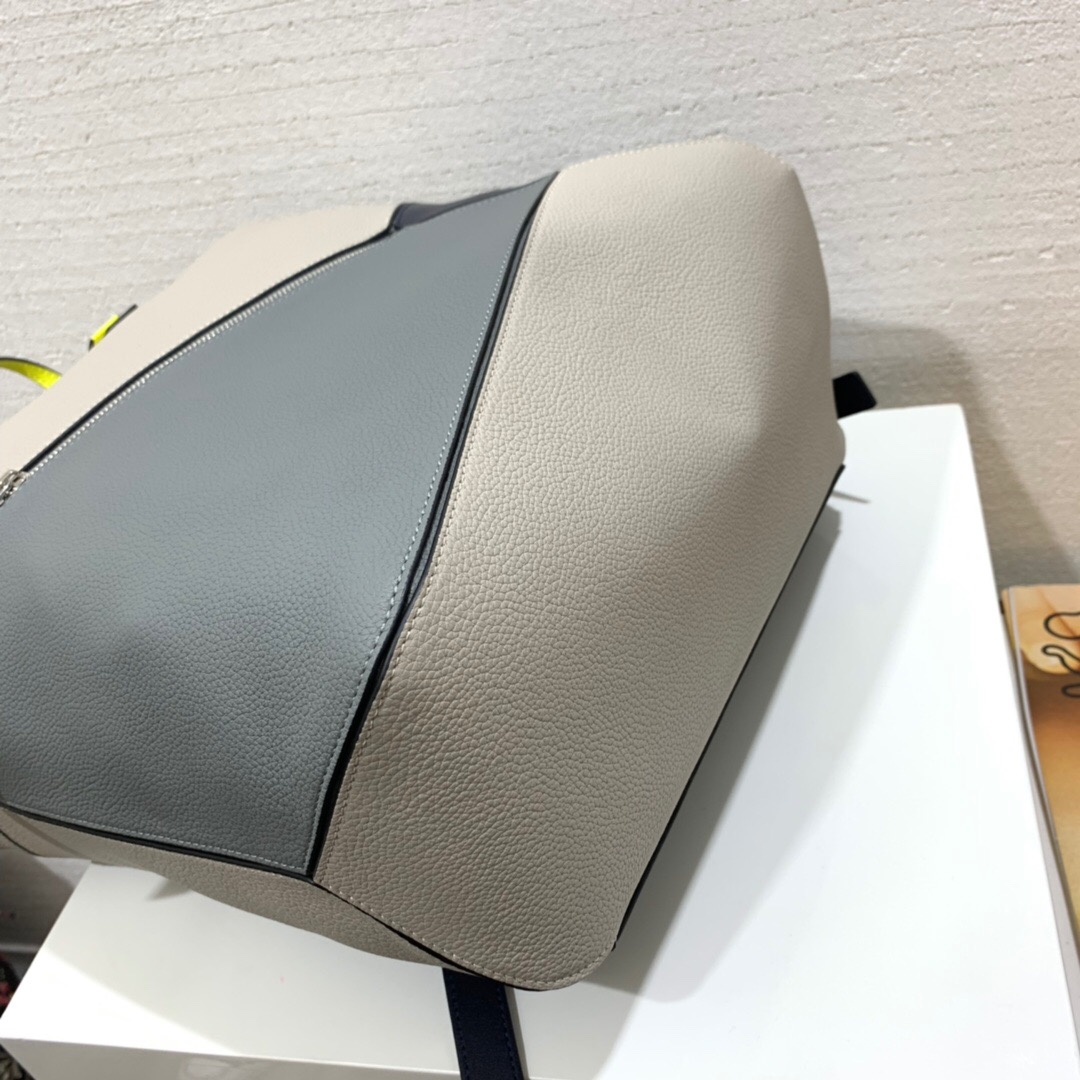 loewe男士雙肩包 幾何雙肩包 LOEWE Puzzle Backpack Grey/Yellow