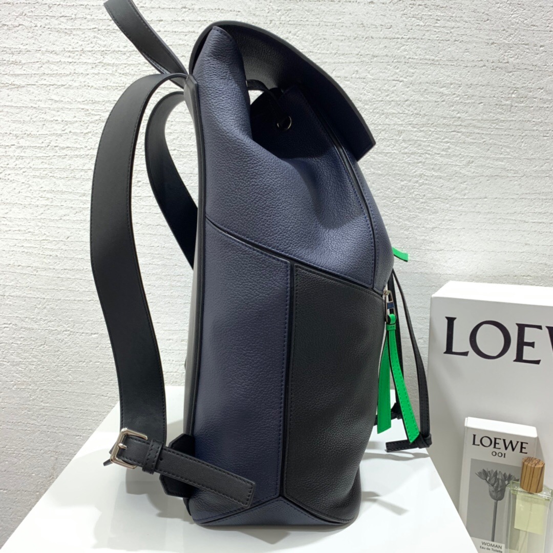 羅意威幾何雙肩包價格及圖片 LOEWE Puzzle Backpack Deep Blue/Green