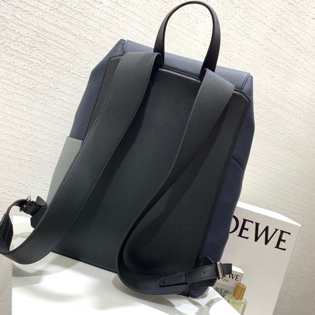 羅意威幾何雙肩包價格及圖片 LOEWE Puzzle Backpack Deep Blue/Green