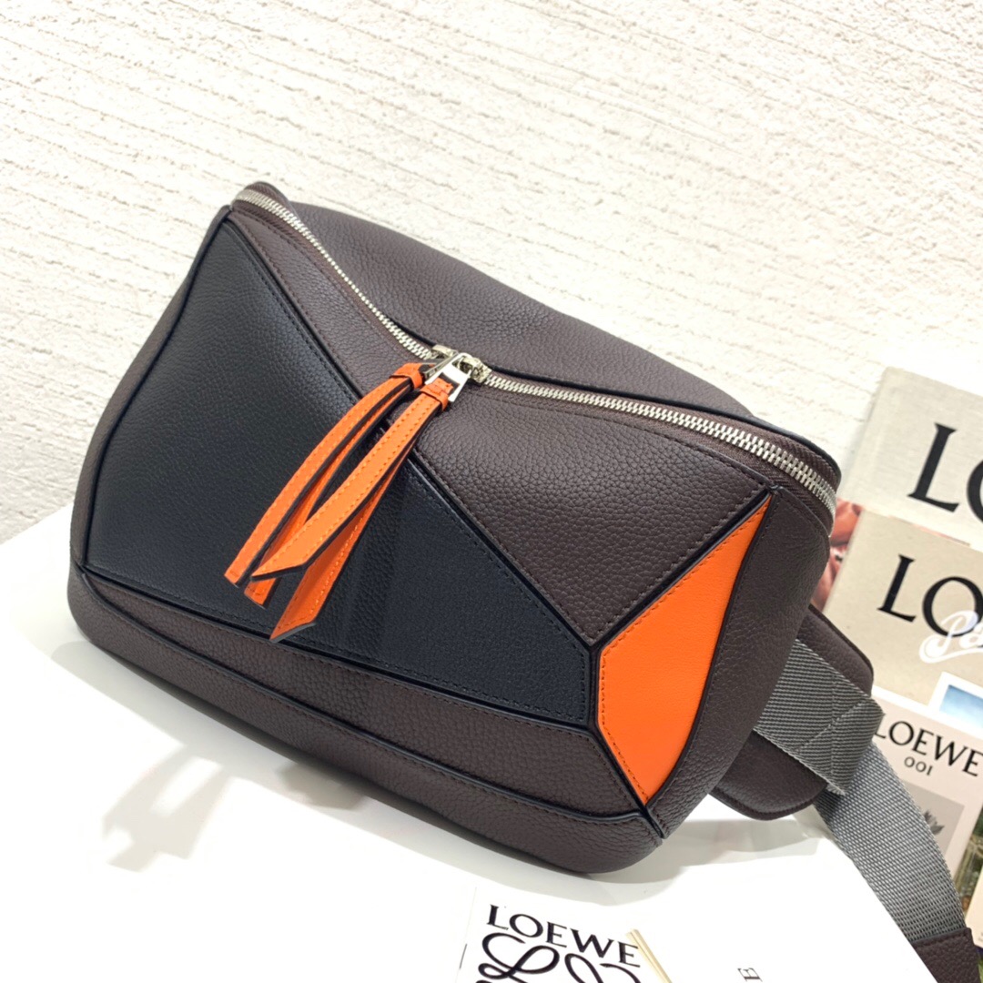 臺灣臺中市羅意威 LOEWE Puzzle Sling Chocolate Brown/Orange