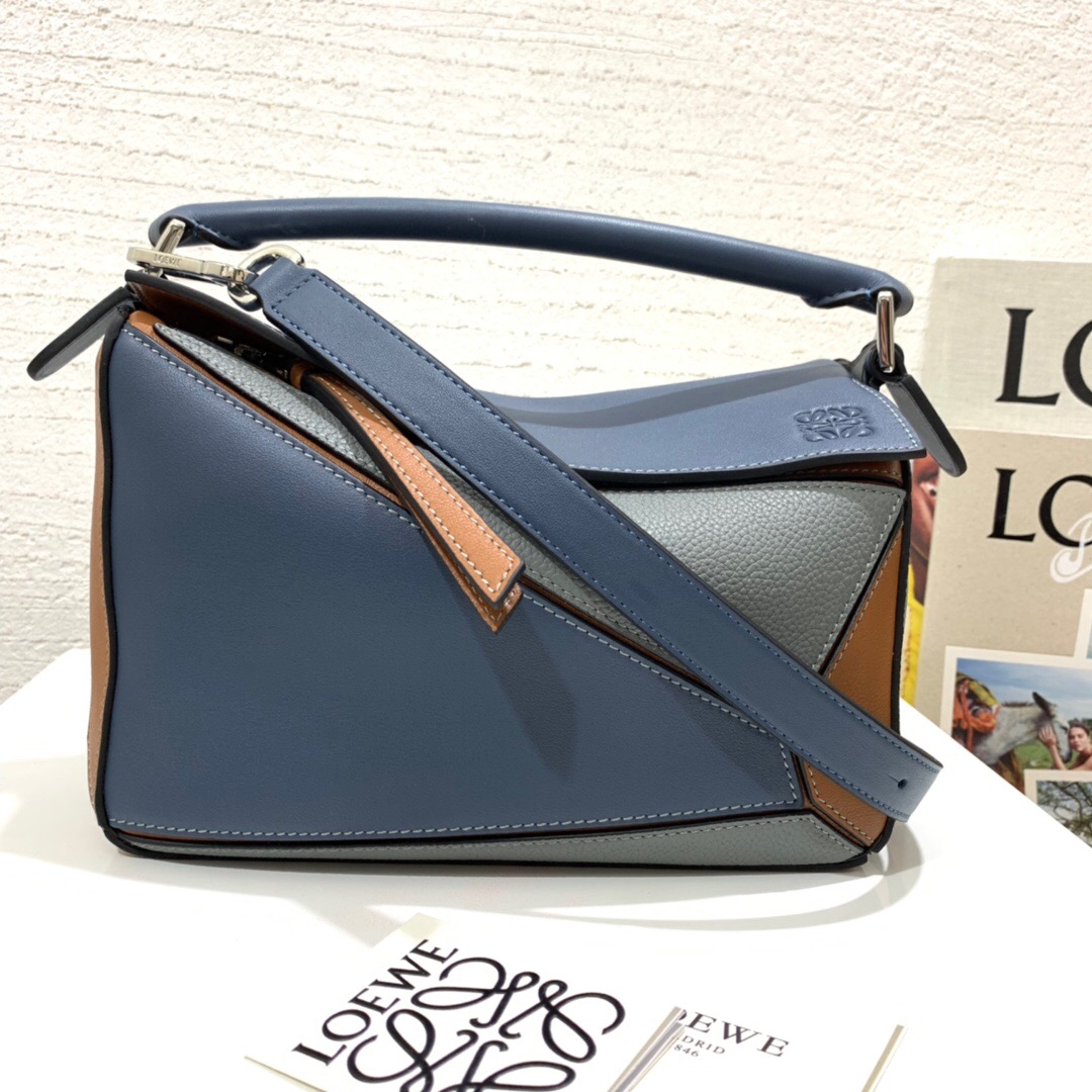 2019秋冬新品 LOEWE Puzzle Small Bag Steel Blue/Tan