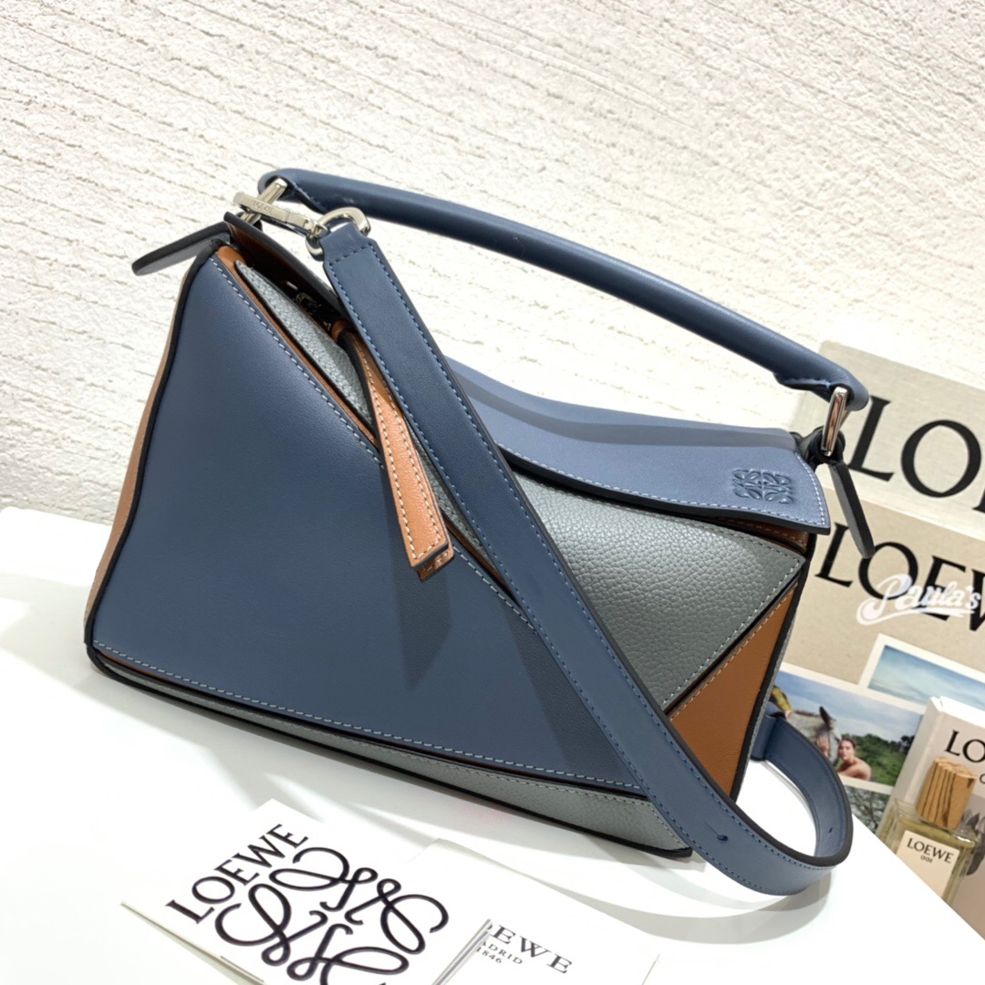 2019秋冬新品 LOEWE Puzzle Small Bag Steel Blue/Tan