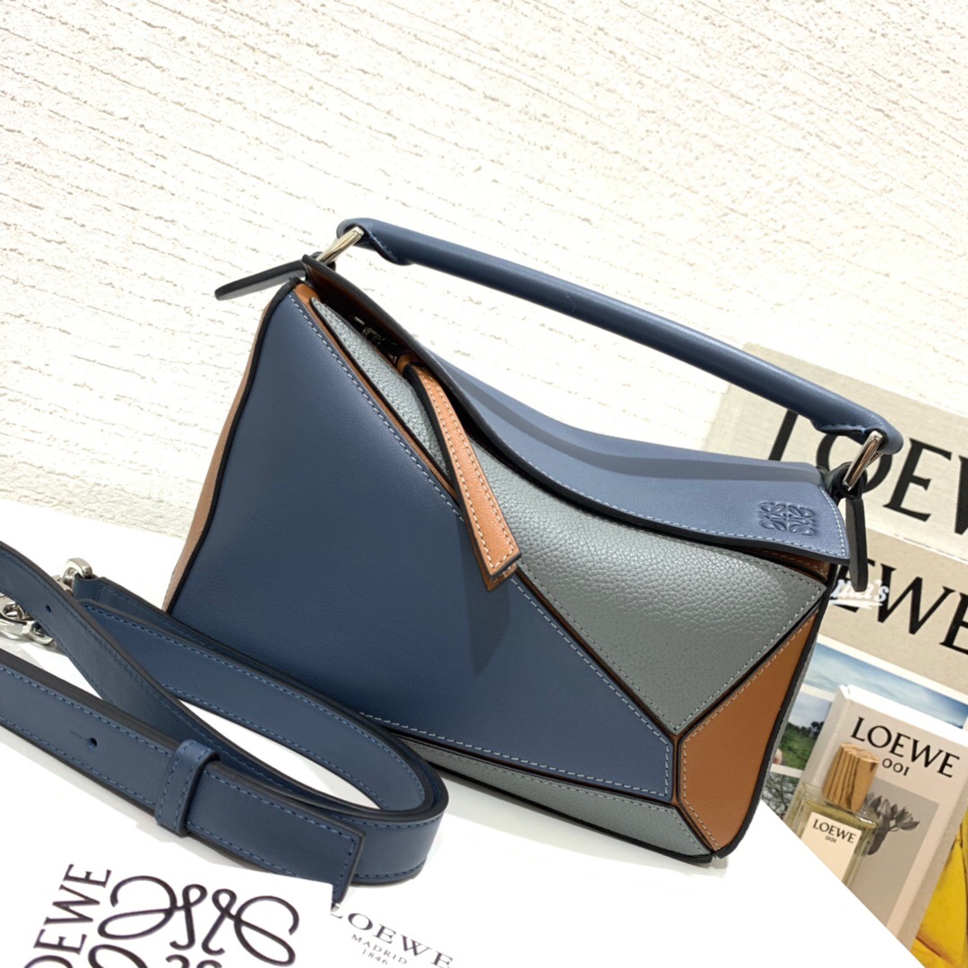 2019秋冬新品 LOEWE Puzzle Small Bag Steel Blue/Tan