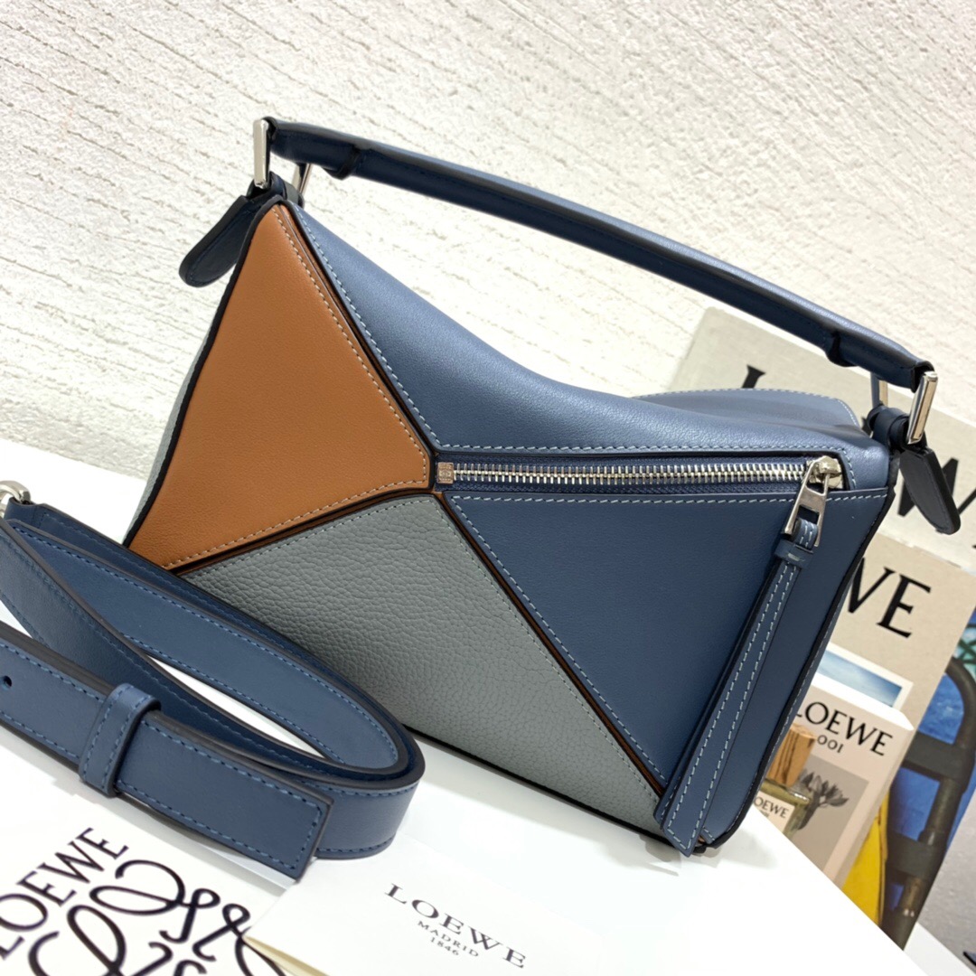 2019秋冬新品 LOEWE Puzzle Small Bag Steel Blue/Tan