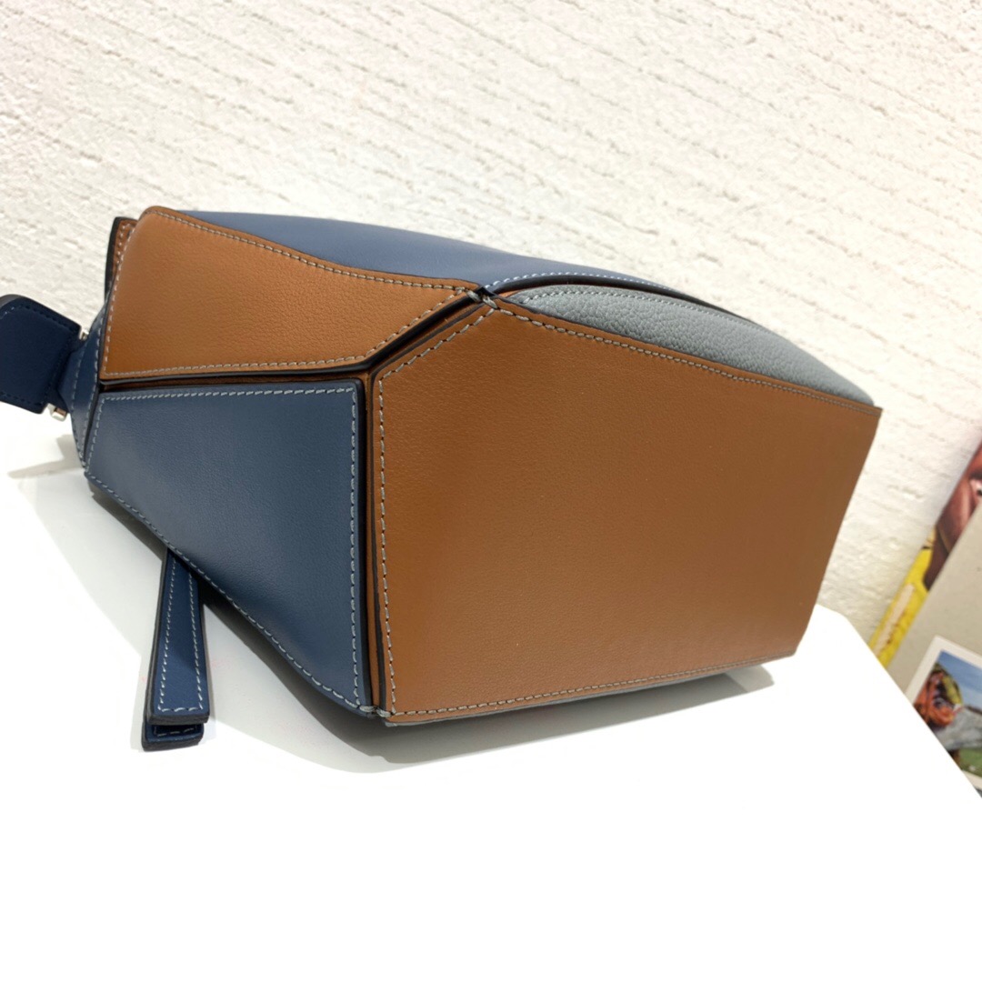 2019秋冬新品 LOEWE Puzzle Small Bag Steel Blue/Tan