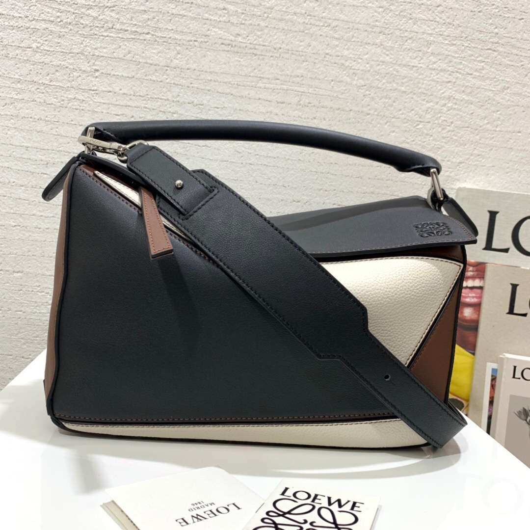 臺灣羅意威官網價格及圖片 LOEWE Puzzle Small Bag Black/Brunette