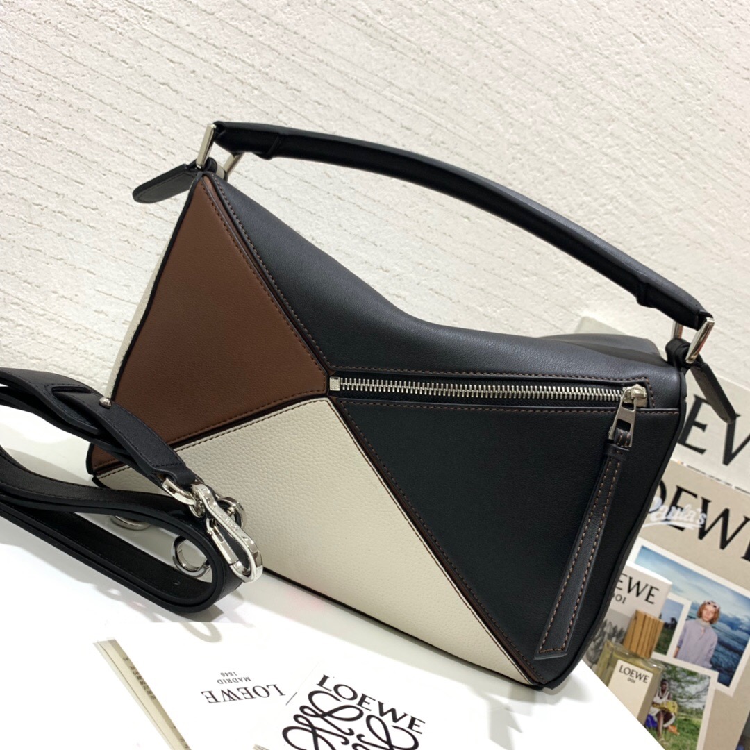 臺灣羅意威官網價格及圖片 LOEWE Puzzle Small Bag Black/Brunette