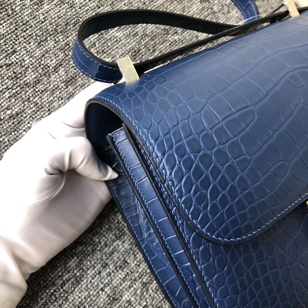 Sydney Australia Hermes Constance 24cm 7R azur 霧霾藍 alligator crocodile