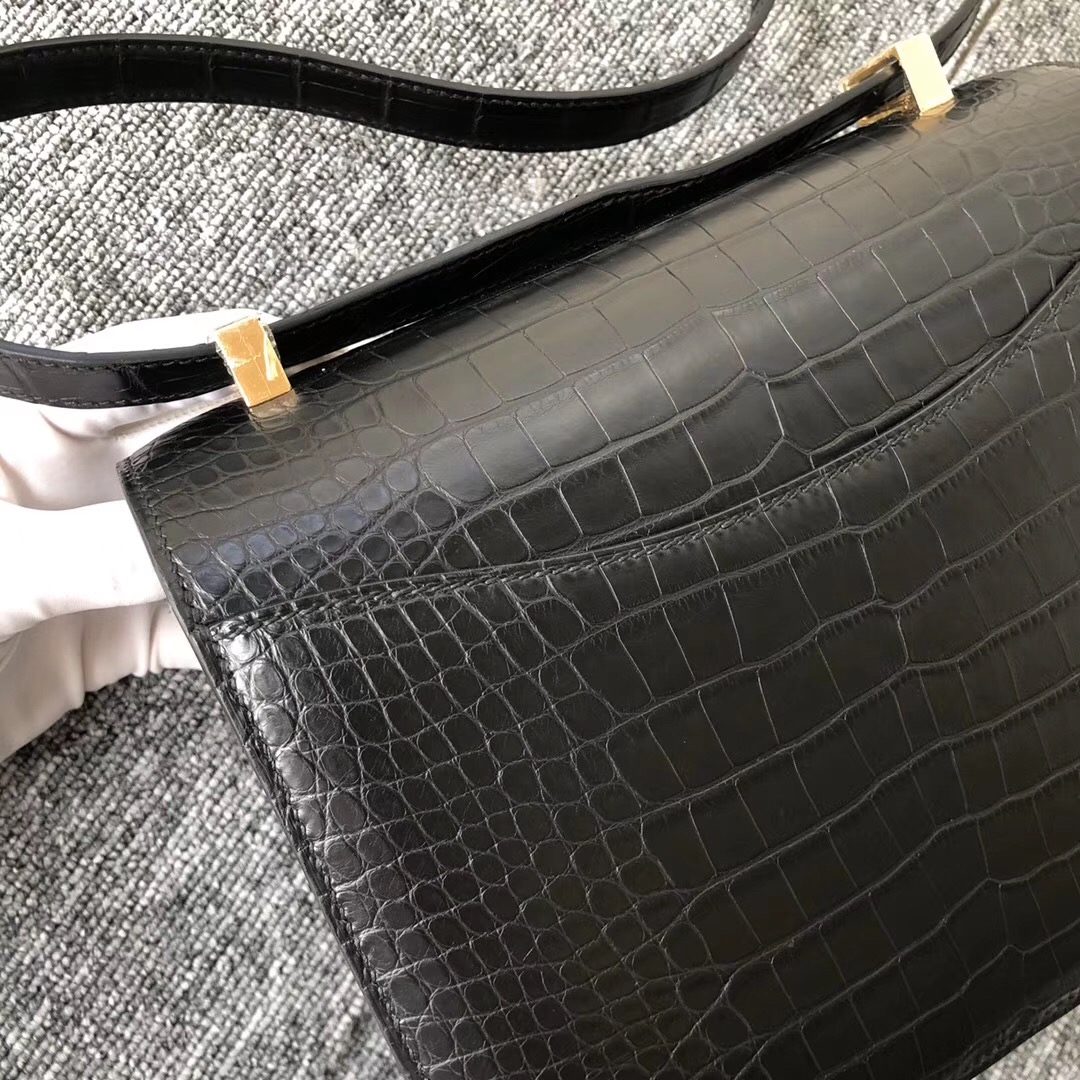 Sydney Australia Hermes Constance 24cm CC89黑色 Matte alligator crocodile