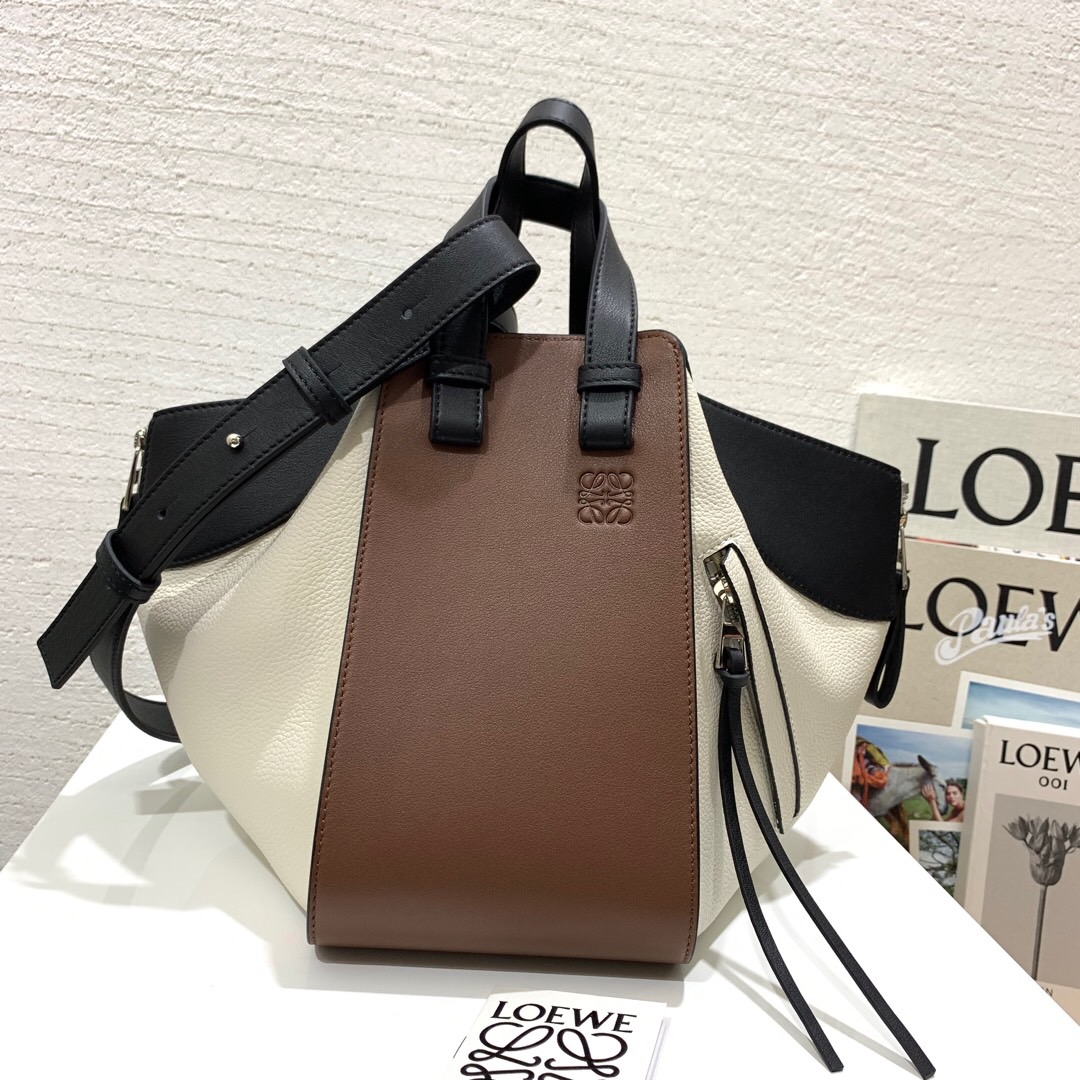 羅意威女包價格官網 Loewe Hammock Small Bag Black/Brunette