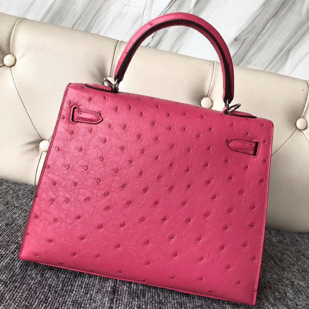 Melbourne Australia Hermes Kelly 25cm E5 Rose Tyrien 桃紅色 Ostrich