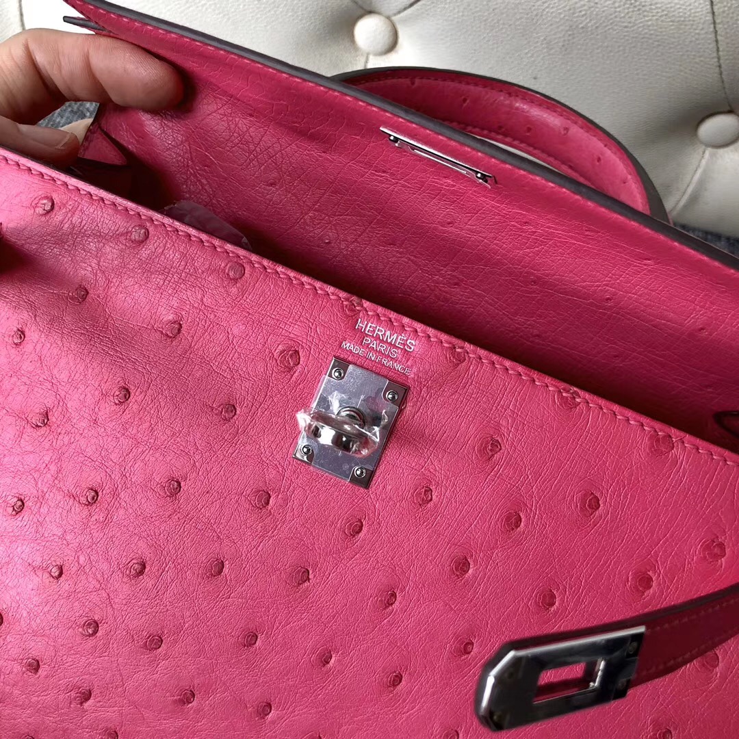 Melbourne Australia Hermes Kelly 25cm E5 Rose Tyrien 桃紅色 Ostrich