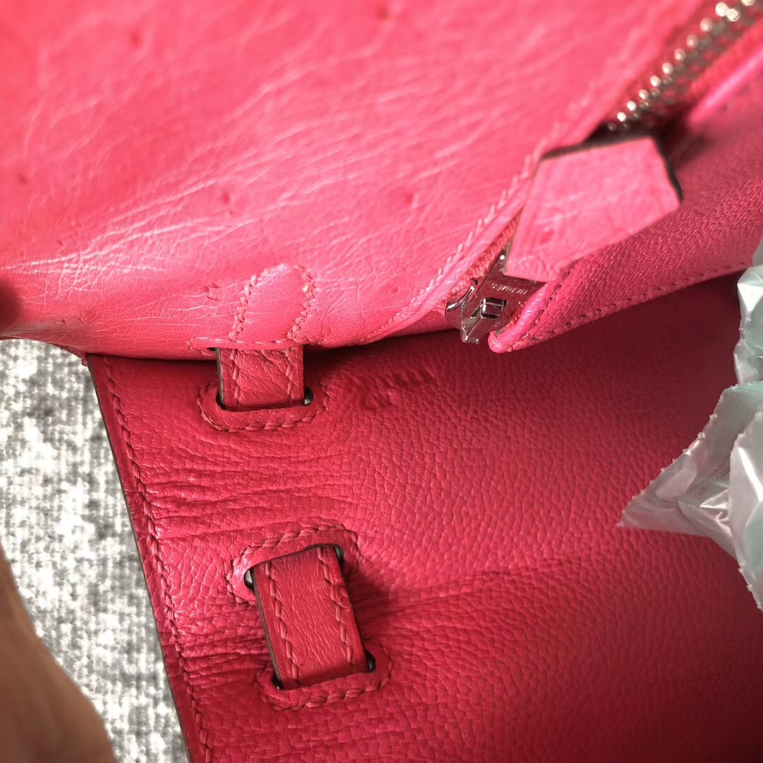 Melbourne Australia Hermes Kelly 25cm E5 Rose Tyrien 桃紅色 Ostrich